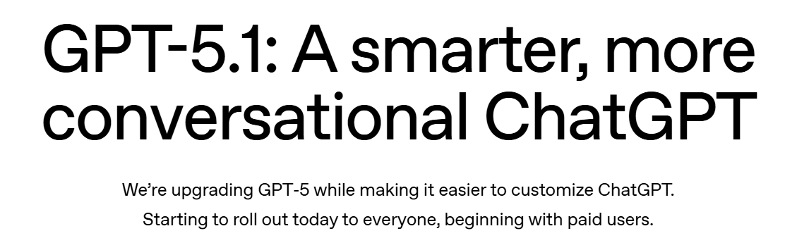 OpenAI, GPT-5.1 Pro – 이용자를 대상으로 공식 롤아웃 발표